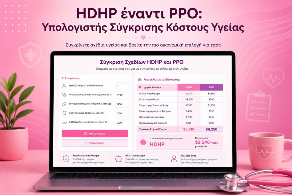 HDHP έναντι PPO: Υπολογιστής Σύγκρισης Κόστους Υγείας