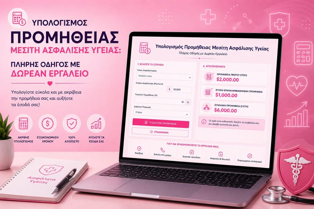 Υπολογισμός Προμήθειας Μεσίτη Ασφάλισης Υγείας: Πλήρης Οδηγός με Δωρεάν Εργαλείο