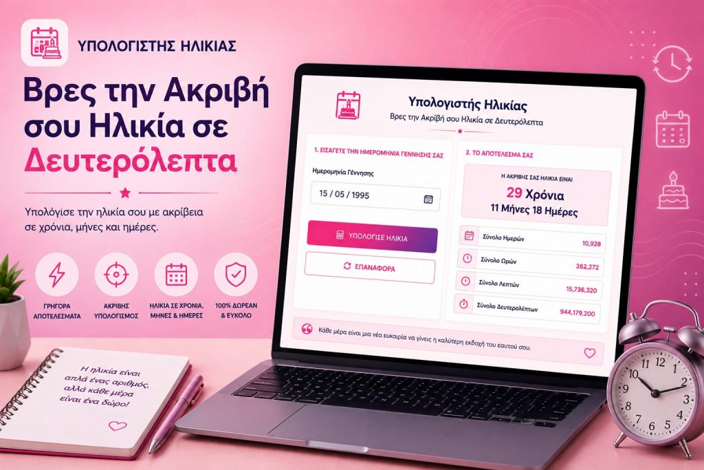 Υπολογιστής Ηλικίας: Βρες την Ακριβή σου Ηλικία σε Δευτερόλεπτα