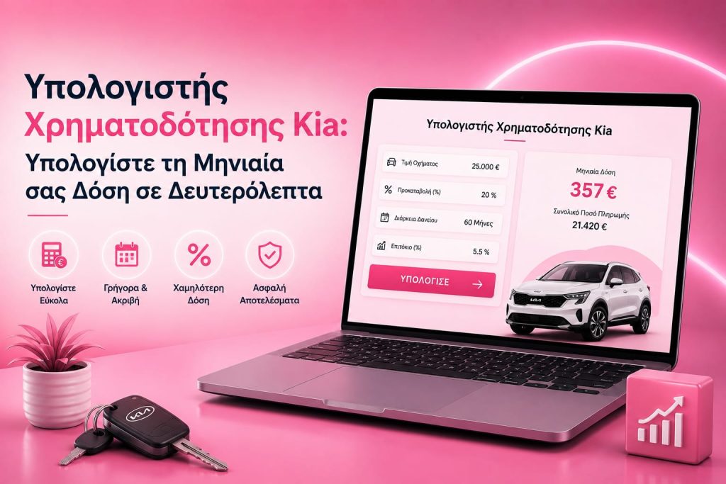 Υπολογιστής Χρηματοδότησης Kia: Υπολογίστε τη Μηνιαία σας Δόση σε Δευτερόλεπτα